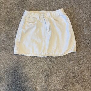 SHEIN White Denim Mini Skirt